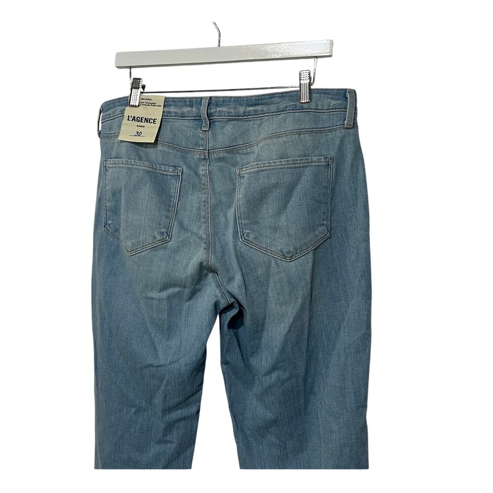 L'AGENCE WOMENS SIZE 30 MILANA LOW RISE STOVEPIPE OLYMPIA LIGHT BLUE NEW - Picture 8 of 13